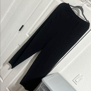 Eileen Fisher silk Classic Black Elastic Waist Pants